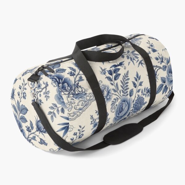 Item preview, Blue Chinoiserie Floral & Pagoda Pattern designed and sold by PunchDrop.