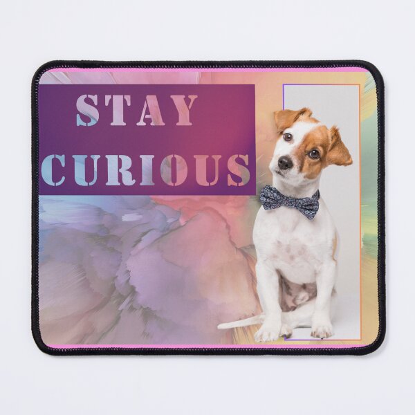 Item preview, Stay Curious Dog in Bowtie Pastel Poster art designed and sold by Annekkecreative.