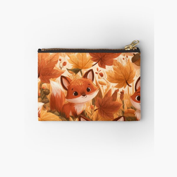 Item preview, Cute Autumn Foxes Fall Leaves Woodland Animals designed and sold by NicolasGlowArt.
