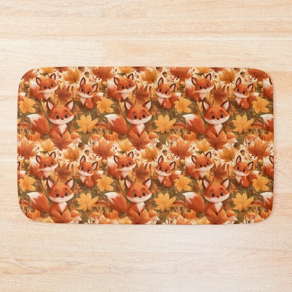 Item preview, Cute Autumn Foxes Fall Leaves Woodland Animals designed and sold by NicolasGlowArt.