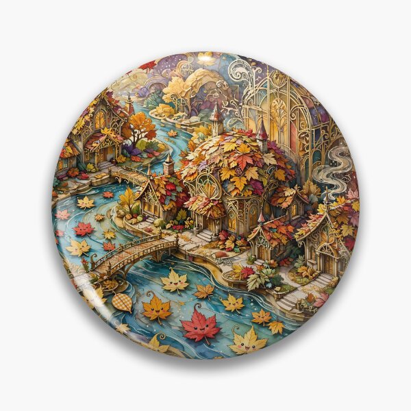 Item preview, Whimsical Autumn Leaf Village designed and sold by m-y-A-I-A-R-T-.
