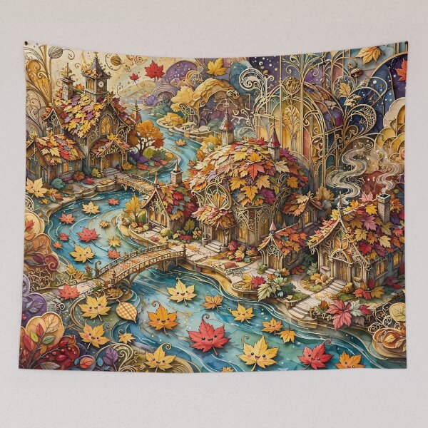 Item preview, Whimsical Autumn Leaf Village designed and sold by m-y-A-I-A-R-T-.
