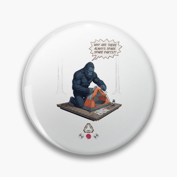 Item preview, Bigfoot Assembling a Camping Tent - Hilarious Sasquatch Cryptid Art designed and sold by Whimsy Trail Co.