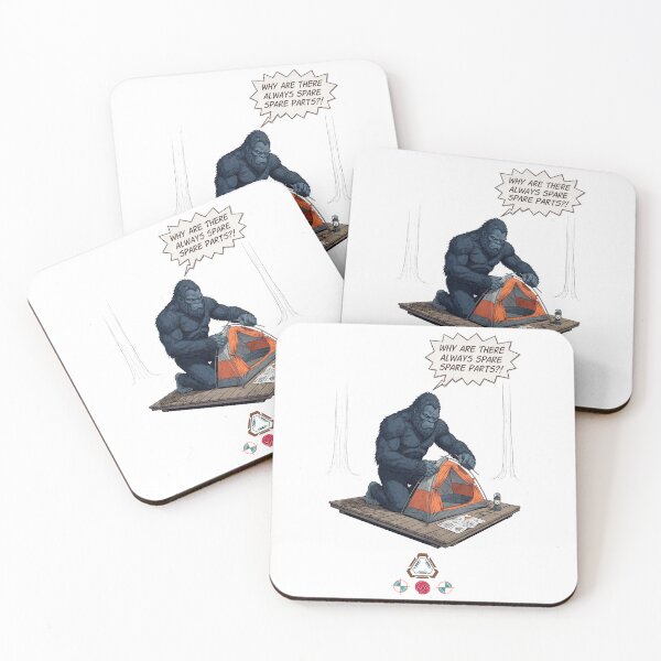 Item preview, Bigfoot Assembling a Camping Tent - Hilarious Sasquatch Cryptid Art designed and sold by Whimsy Trail Co.