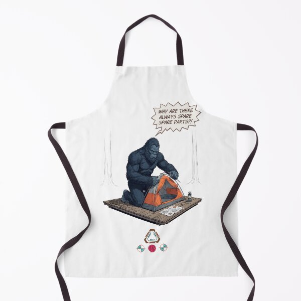 Item preview, Bigfoot Assembling a Camping Tent - Hilarious Sasquatch Cryptid Art designed and sold by Whimsy Trail Co.
