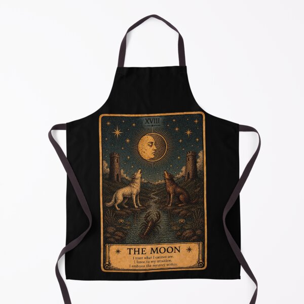 Item preview, The Moon Tarot Card - Mystical Intuition Illustration designed and sold by ArcanaAbsolute.