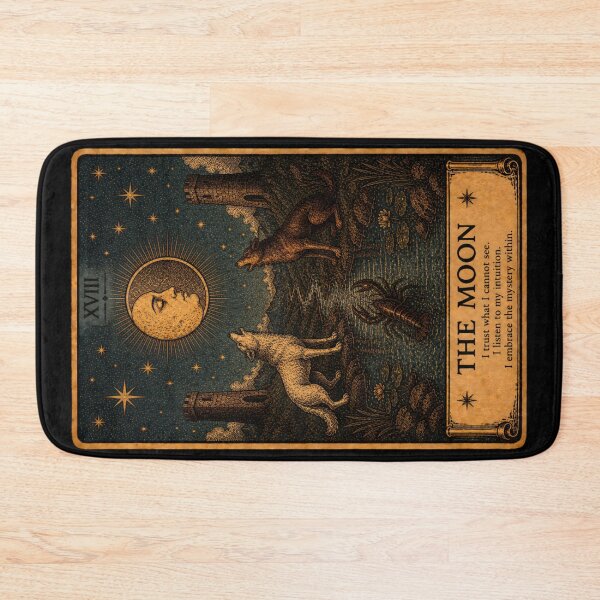 Item preview, The Moon Tarot Card - Mystical Intuition Illustration designed and sold by ArcanaAbsolute.
