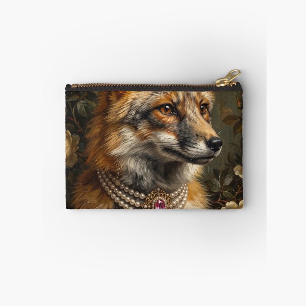 Item preview, Regal Fox Portrait with Pink Brooch Necklace designed and sold by Real Beast Art.