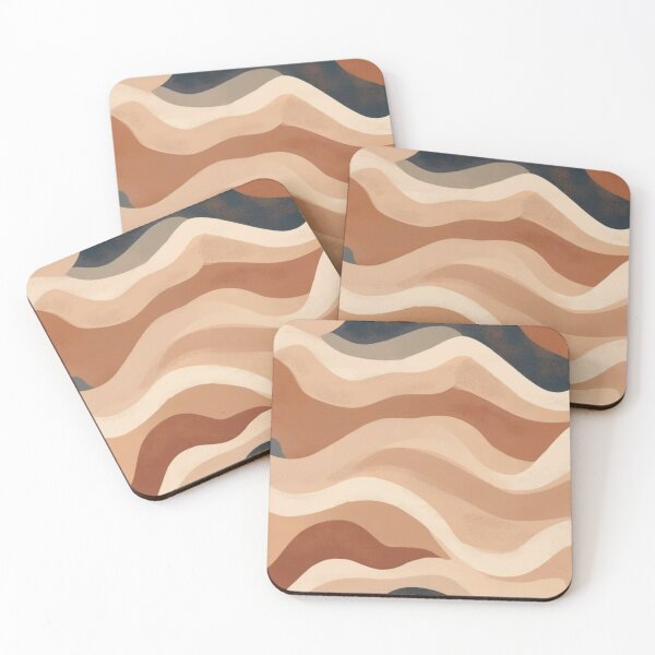 Item preview, Mid Century Modern Wavy Organic Lines — Terracotta and Beige Abstract Pattern designed and sold by LYAN-STORE.