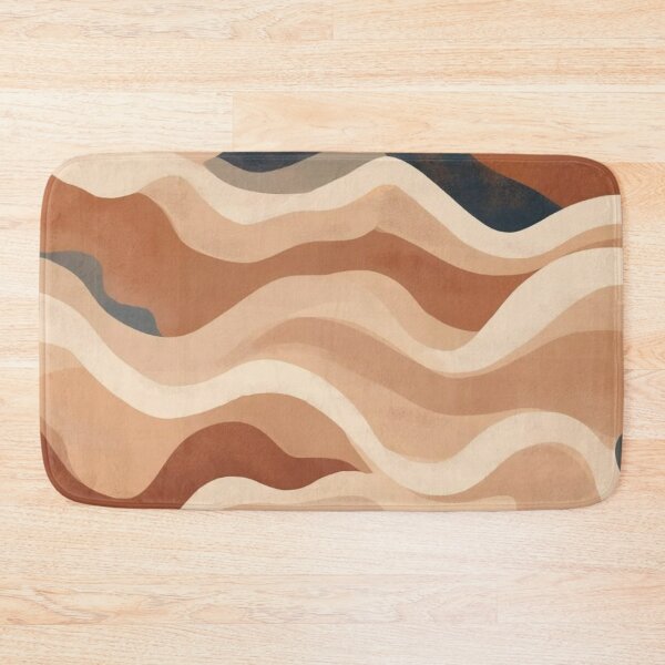 Item preview, Mid Century Modern Wavy Organic Lines — Terracotta and Beige Abstract Pattern designed and sold by LYAN-STORE.