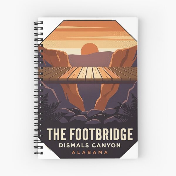 Item preview, Dismals Canyon Footbridge Alabama Sunset Travel Sticker designed and sold by DetourDgn.