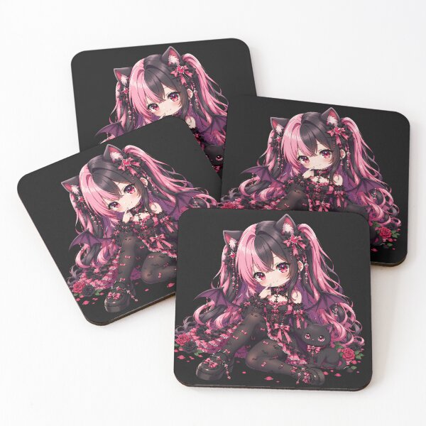 Item preview, Kawaii Gothic Neko – Pink Bat Princess designed and sold by Revyra Design .
