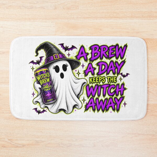 Item preview, A Brew A Day Keeps The Witch Away Cute Halloween Ghost Art designed and sold by DesignArtist.ia.