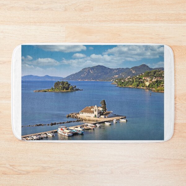 Item preview, Vlacherna Monastery and Pontikonisi Mouse Island in Kanoni Corfu Greece designed and sold by goceris.