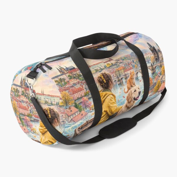 Item preview, Autumn Boat Adventure with Dog and Cat designed and sold by m-y-A-I-A-R-T-.