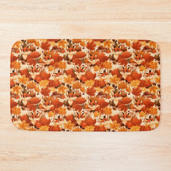 Item preview, Cute Fox Autumn Leaves Fall Woodland Pattern designed and sold by NicolasGlowArt.