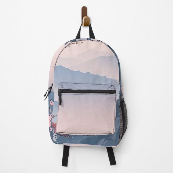 Item preview, Japanese Pagoda with Cherry Blossom and Full Moon — Pastel Anime Landscape designed and sold by LYAN-STORE.