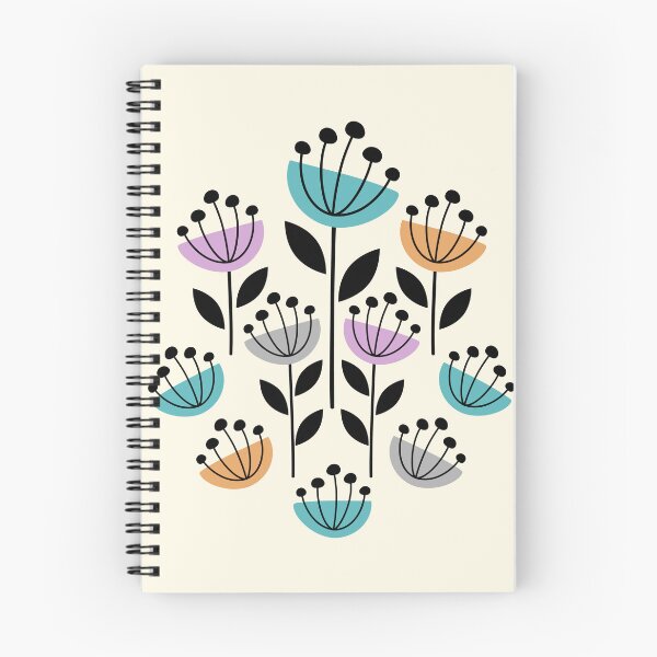 Item preview, MCM Garden Flowers Teal Pink Yellow designed and sold by Pinkdeer Designs.