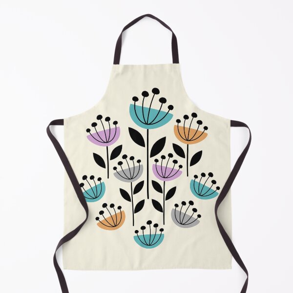 Item preview, MCM Garden Flowers Teal Pink Yellow designed and sold by Pinkdeer Designs.