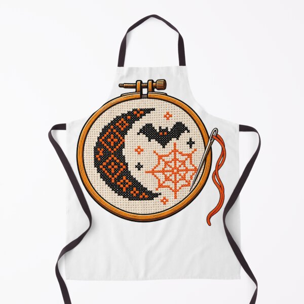 Item preview, Halloween Blackwork Moon Hoop` designed and sold by UrbanCanvvas.