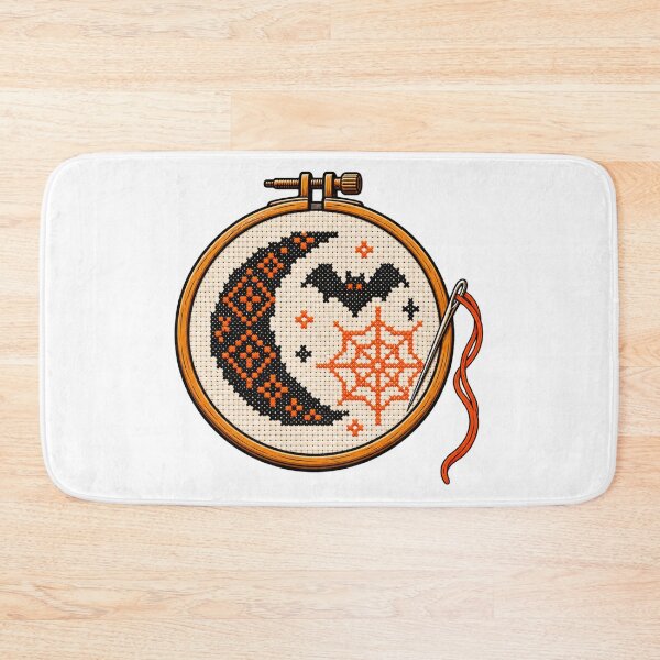 Item preview, Halloween Blackwork Moon Hoop` designed and sold by UrbanCanvvas.