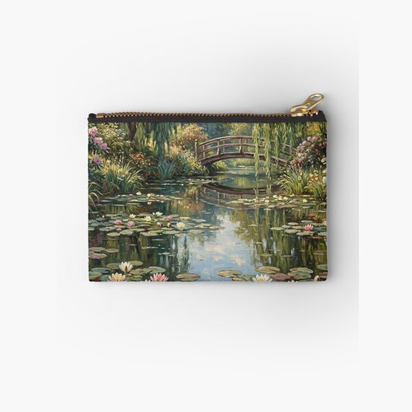 Item preview,  Cottage Garden Water Lily Pond & Bridge Oil Painting designed and sold by SOUFIANE1991.