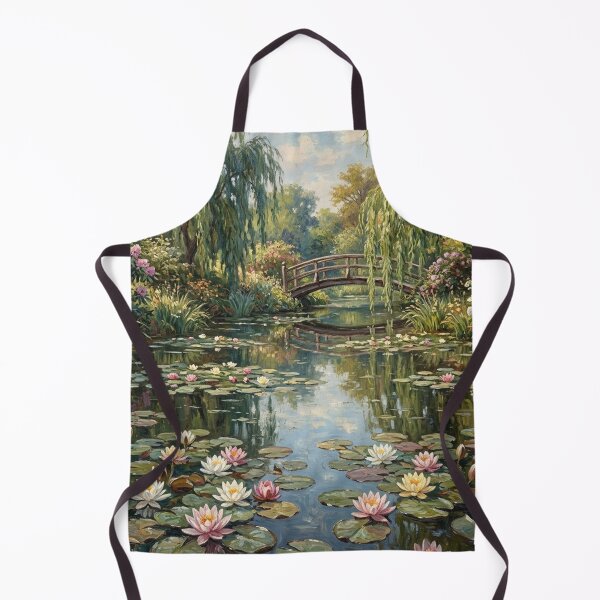Item preview,  Cottage Garden Water Lily Pond & Bridge Oil Painting designed and sold by SOUFIANE1991.