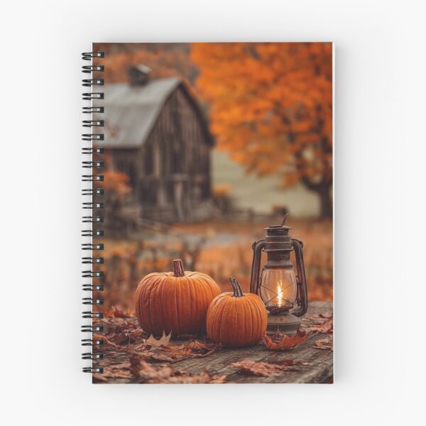 Item preview, Rustic Autumn Farm Pumpkins and Vintage Lantern — Cozy Fall Countryside Landscape designed and sold by LYAN-STORE.