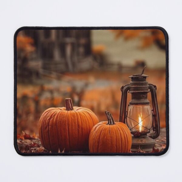 Item preview, Rustic Autumn Farm Pumpkins and Vintage Lantern — Cozy Fall Countryside Landscape designed and sold by LYAN-STORE.