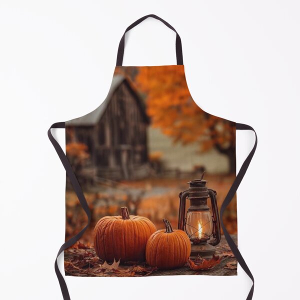 Item preview, Rustic Autumn Farm Pumpkins and Vintage Lantern — Cozy Fall Countryside Landscape designed and sold by LYAN-STORE.
