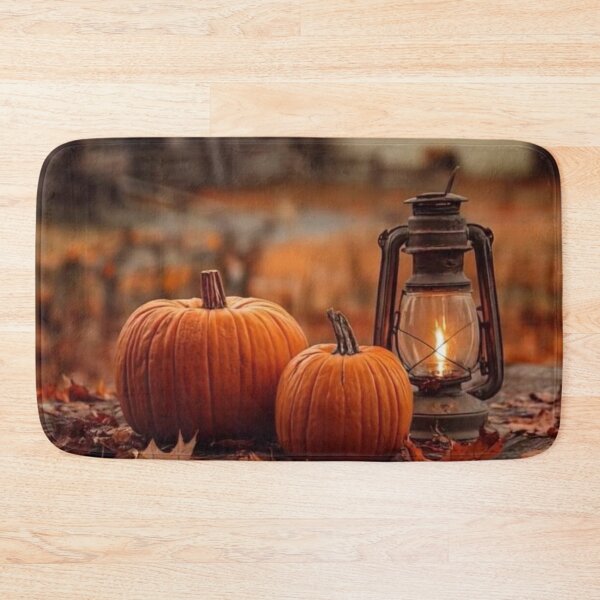 Item preview, Rustic Autumn Farm Pumpkins and Vintage Lantern — Cozy Fall Countryside Landscape designed and sold by LYAN-STORE.