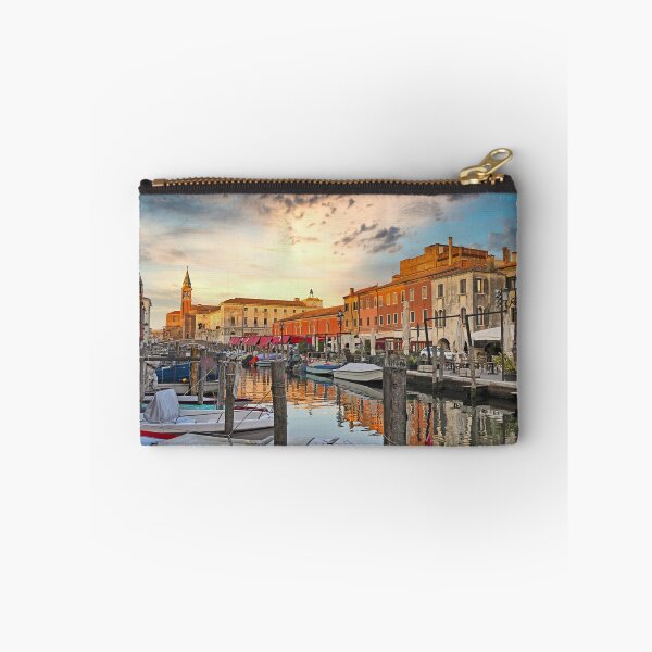 Item preview, Vena Canal at Sunset with Traditional Boats and Basilica of Saint James Apostle in Chioggia Italy designed and sold by goceris.