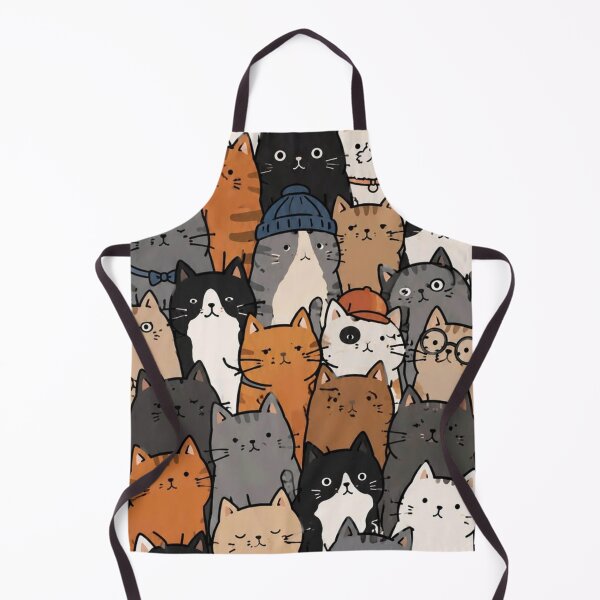 Item preview, Cute Cat Crowd Pattern – Cartoon Cats with Accessories designed and sold by frantuliuss.