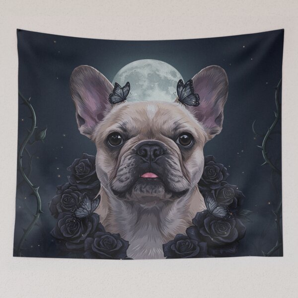 Item preview, Gothic French Bulldog Black Roses Design designed and sold by JanjjaSoulInk.