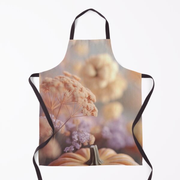 Item preview, Soft Pastel Peach Pumpkin and Lavender Dried Flowers — Dreamy Aesthetic Autumn Print designed and sold by LYAN-STORE.
