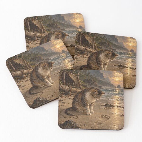 Item preview, Castaway Cat Finds a Footprint designed and sold by Ocelot-T.