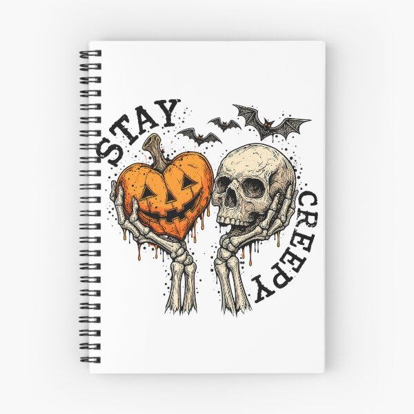 Item preview, Stay Creepy Skeleton Hands Heart Pumpkin Skull Halloween Art designed and sold by DesignArtist.ia.