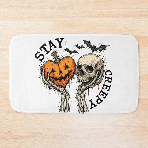 Item preview, Stay Creepy Skeleton Hands Heart Pumpkin Skull Halloween Art designed and sold by DesignArtist.ia.