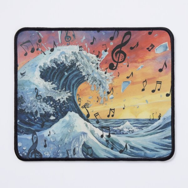 Item preview, Musical Ocean Wave Art – Abstract Music Notes Seascape Comforter & Shower Curtain. designed and sold by fbtrisha.
