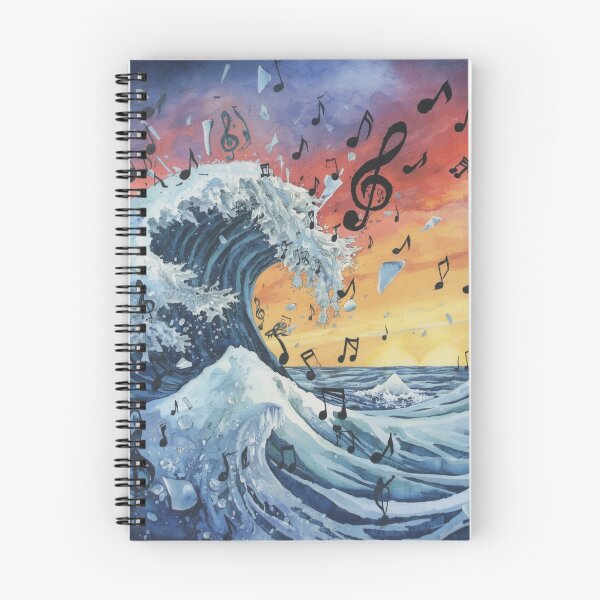 Item preview, Musical Ocean Wave Art – Abstract Music Notes Seascape Comforter & Shower Curtain. designed and sold by fbtrisha.