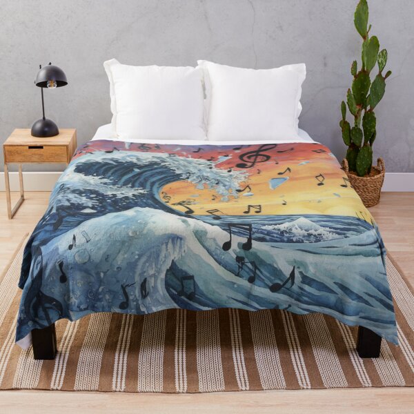 Item preview, Musical Ocean Wave Art – Abstract Music Notes Seascape Comforter & Shower Curtain. designed and sold by fbtrisha.