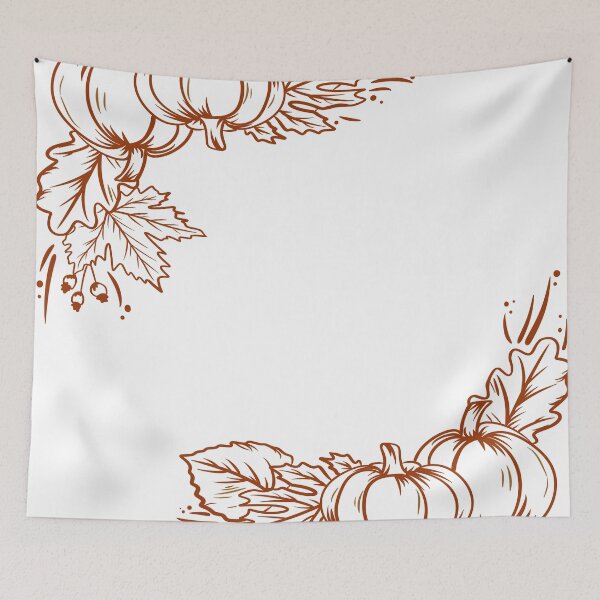 Item preview, Rustic Autumn Pumpkin Corner Frame Line Art — Terracotta Fall Botanical Border designed and sold by LYAN-STORE.