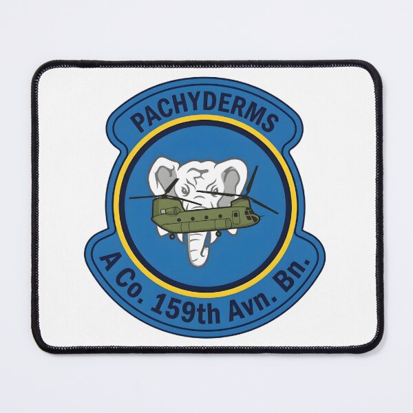 Item preview, US Army Company A 159th Aviation Battalion Pachyderms Chinook Patch designed and sold by CharlieDesings.