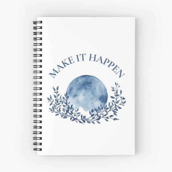 Item preview, Make It Happen - Blue Celestial Watercolor Female Empowerment Quote designed and sold by emiliacreations.