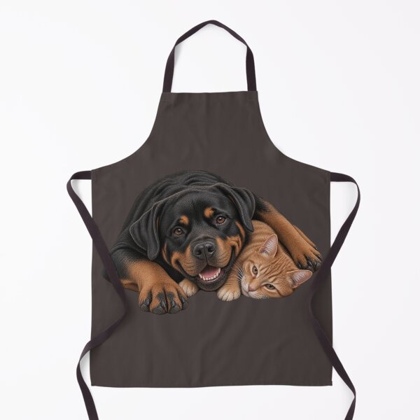 Item preview, Loyal Rottweiler and Cat Best Friends  designed and sold by PrintGo26.