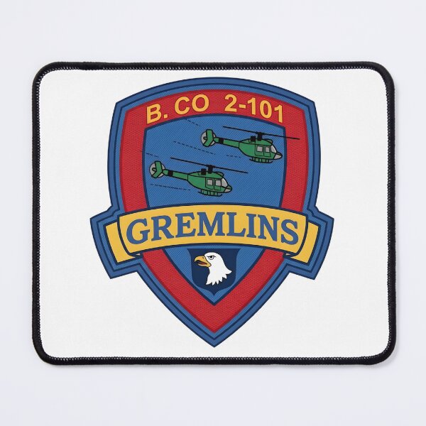 Item preview, US Army Company B 2nd Battalion 101st Aviation Regiment Gremlins Patch designed and sold by CharlieDesings.