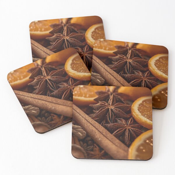 Item preview, Cozy Winter Spices with Orange Slices and Cinnamon — Warm Christmas Mulled Wine Macro designed and sold by LYAN-STORE.