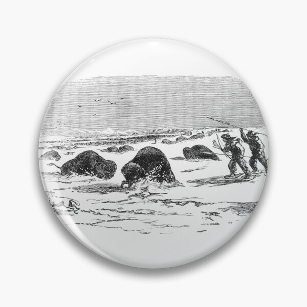 Item preview, Vintage Arctic Walrus Hunting Engraving designed and sold by Antique Science Press.