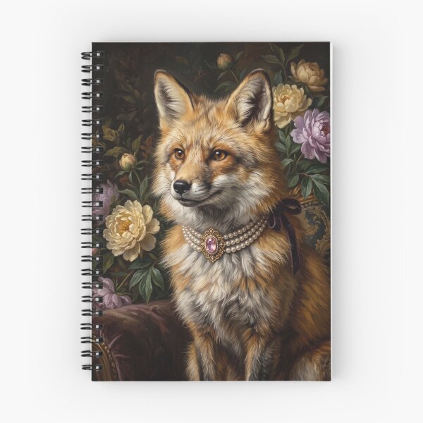 Item preview, Regal Fox Portrait with Ribbon Pearl Choker designed and sold by Real Beast Art.