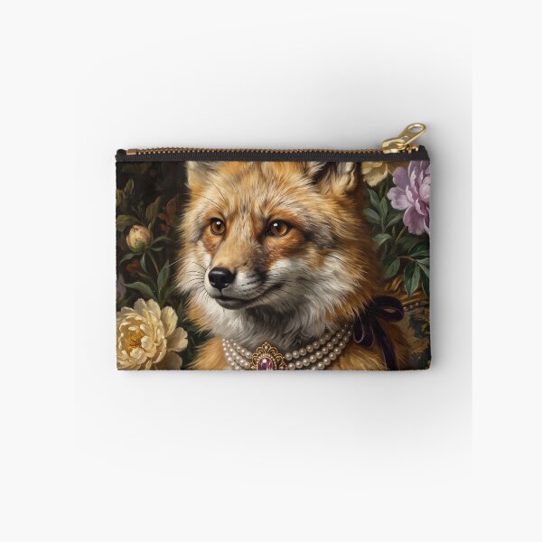 Item preview, Regal Fox Portrait with Ribbon Pearl Choker designed and sold by Real Beast Art.